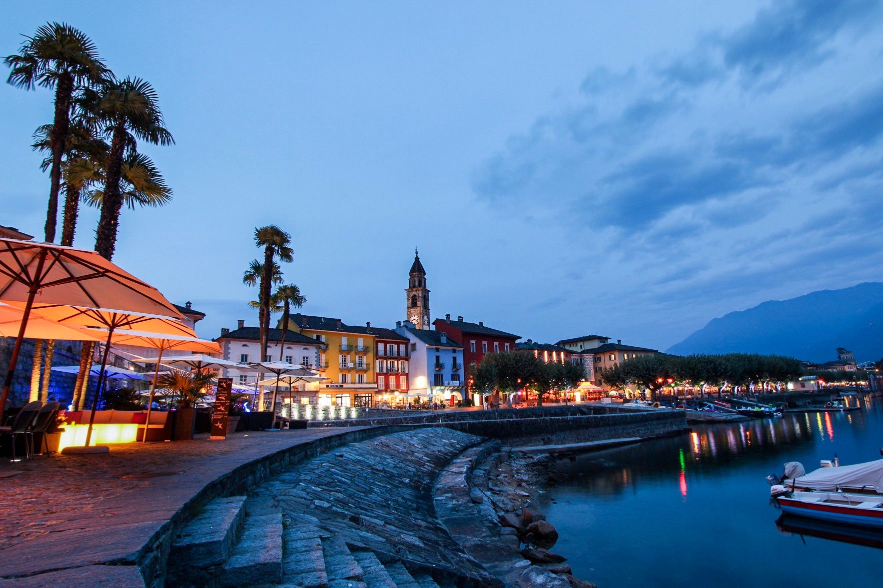 View of Ascona Waterfront, Lake Locarno, Switzerland