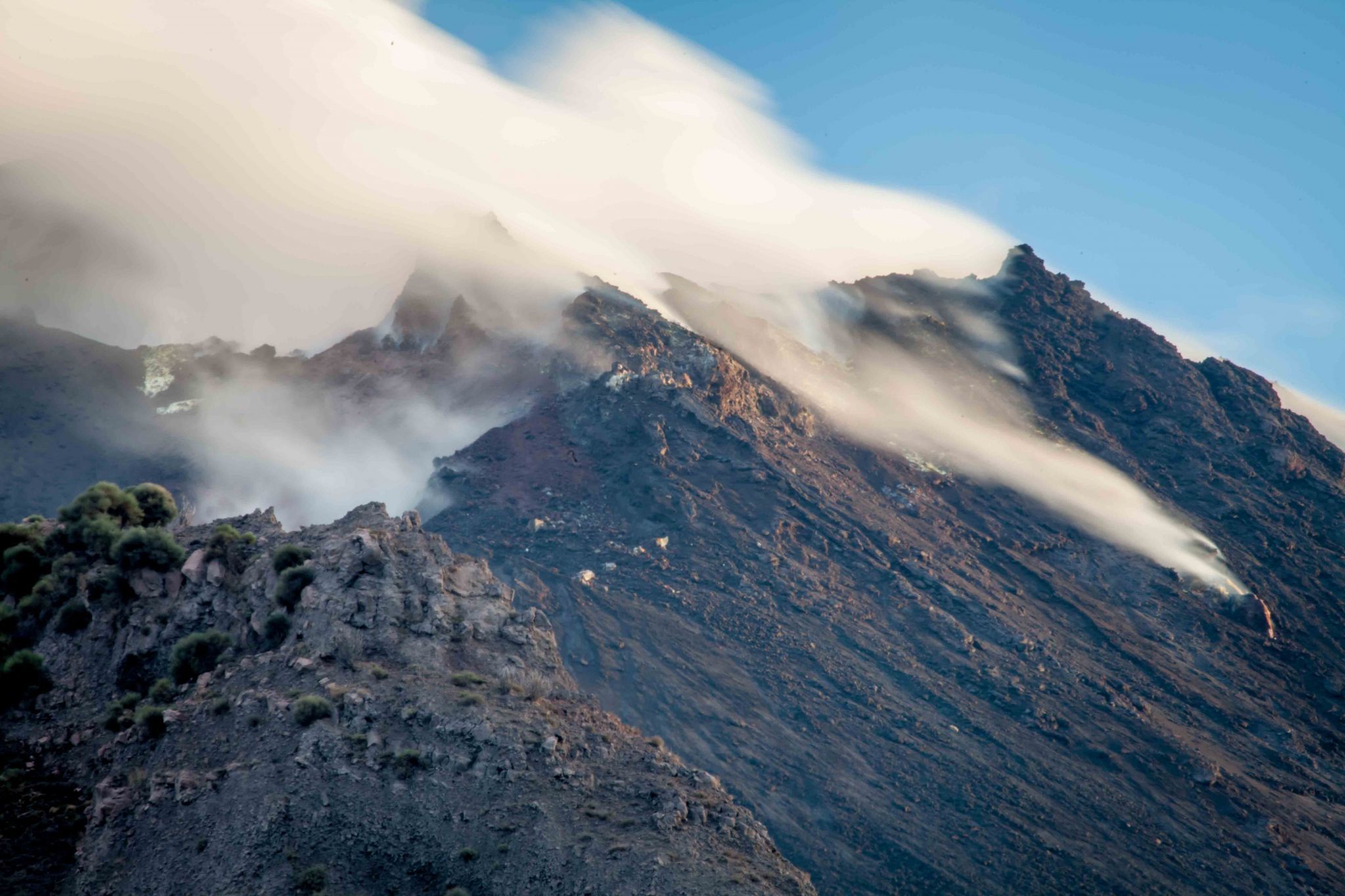 Volcano Stromboli letting off steam, Italy