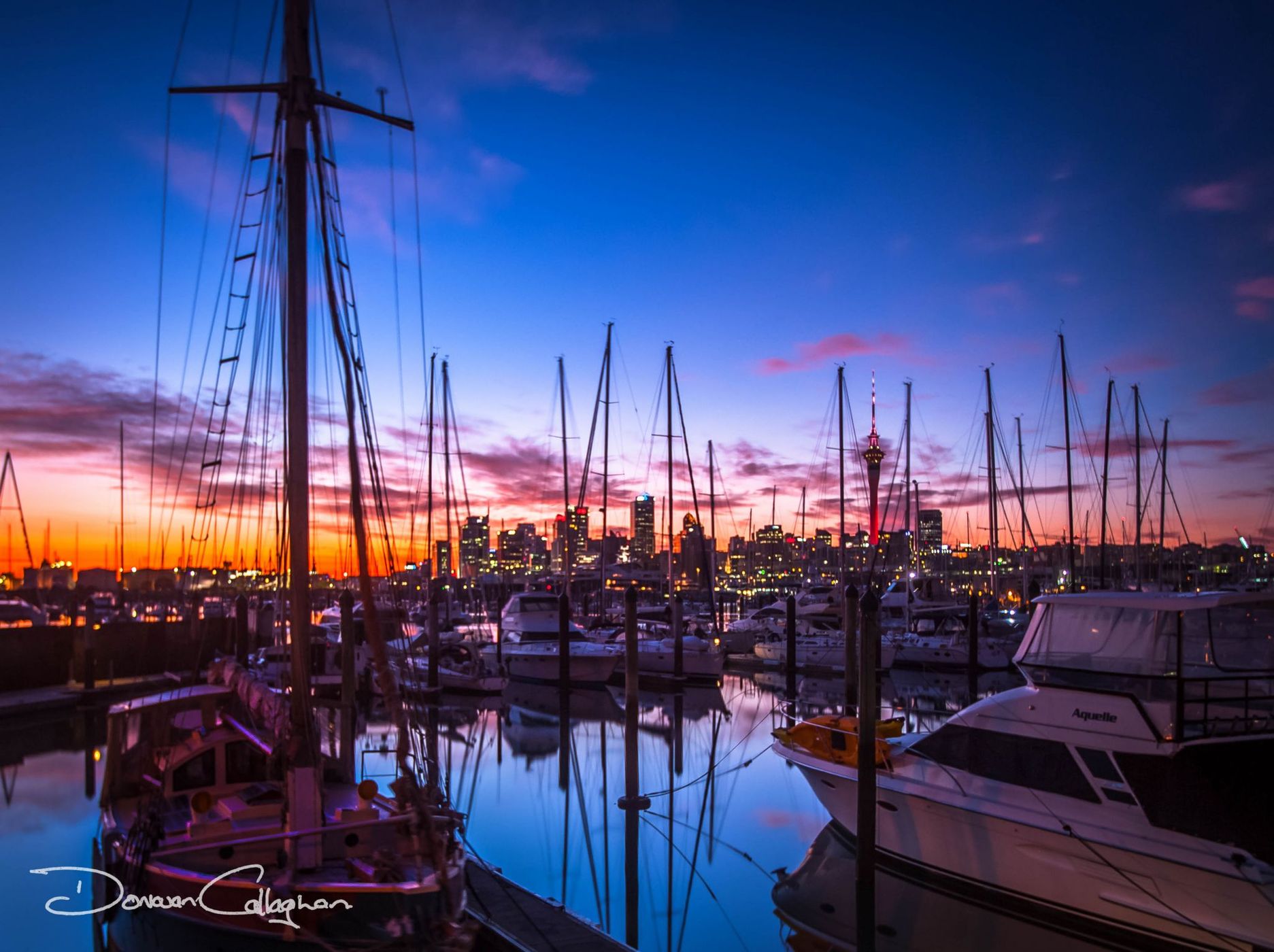 Auckland Boat harbour sunrise, New Zealand