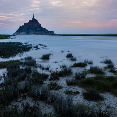 Blue hour at the Mont-Saint-Michel, France