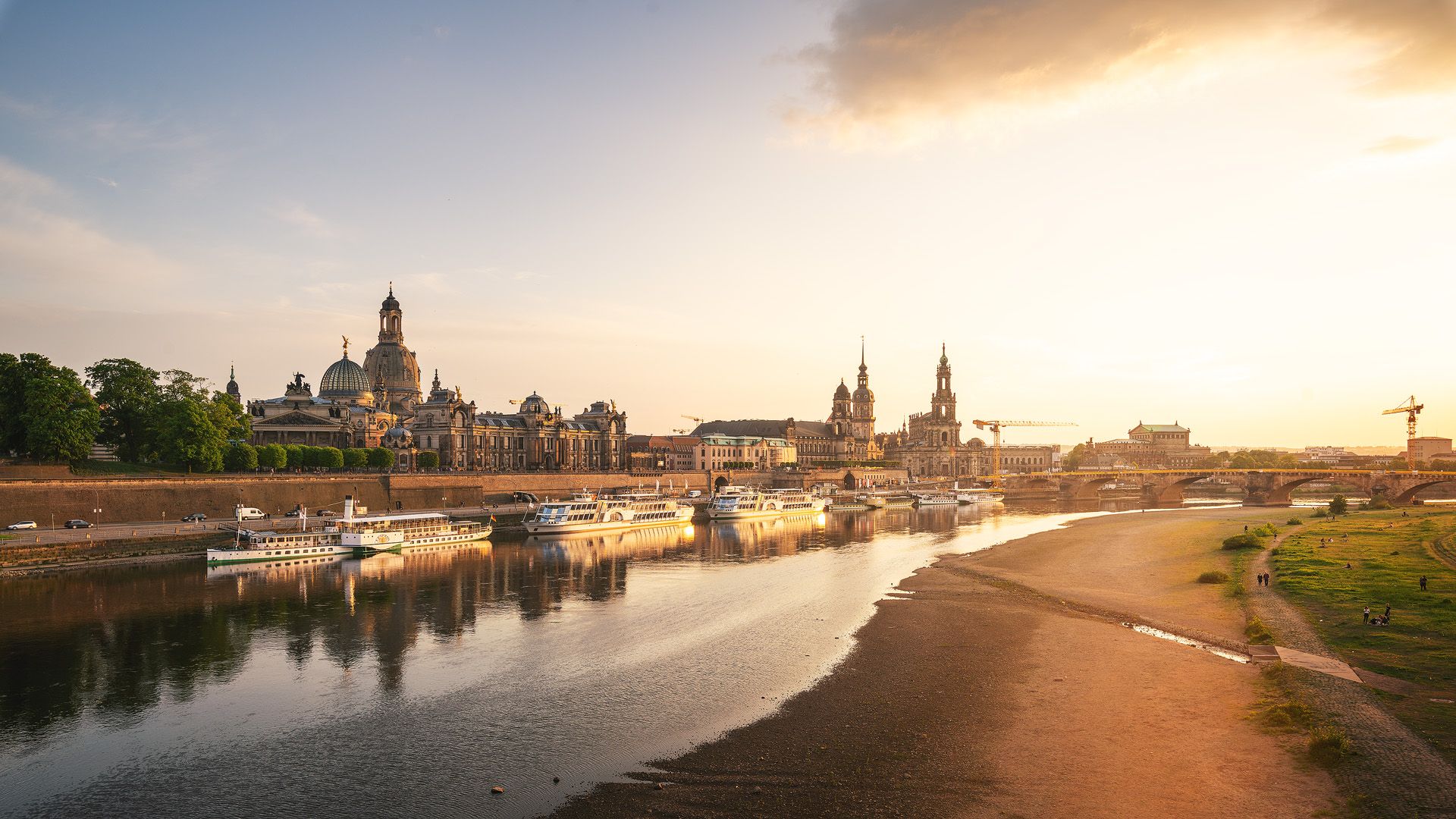 View over Dresden from Carolabrücke, Germany
