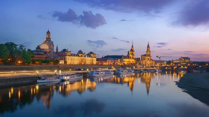 View over Dresden from Carolabrücke