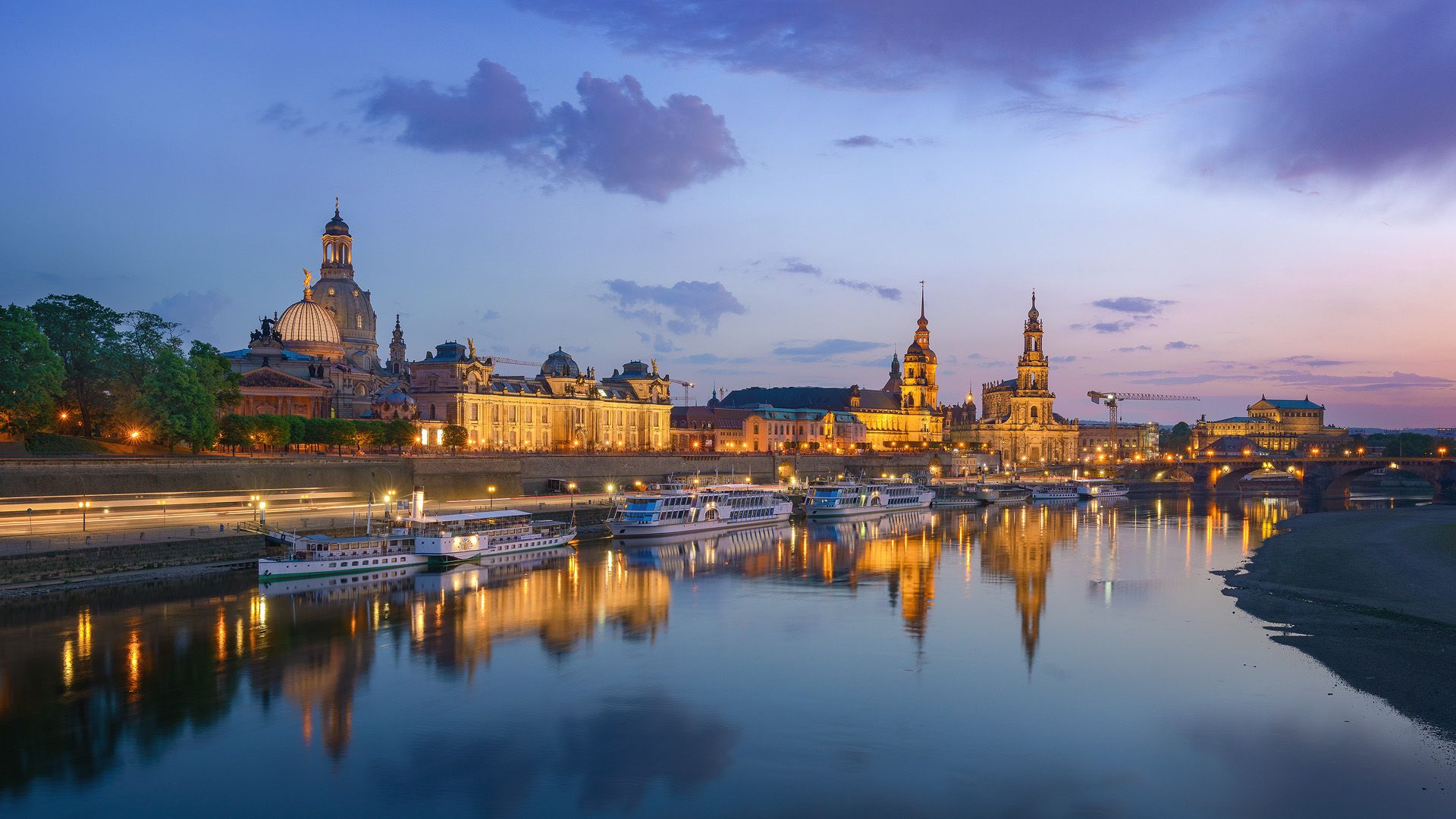 View over Dresden from Carolabrücke, Germany