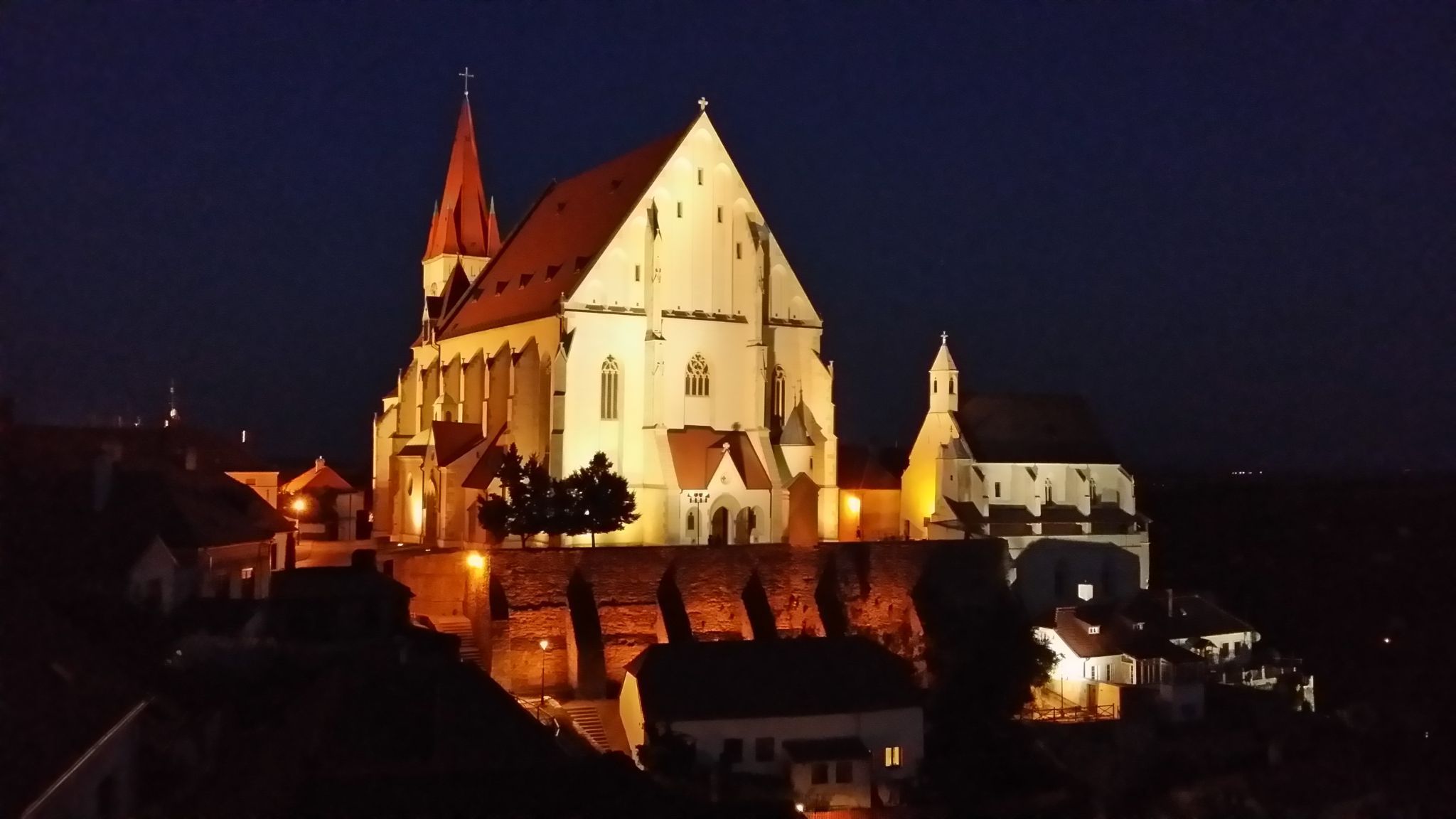 Chrám Svatého Mikuláše (Znojmo, noc), Czech Republic