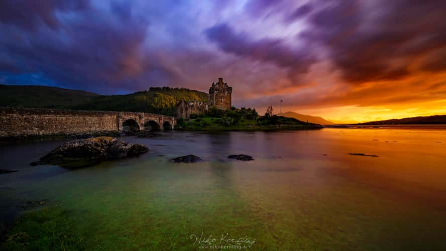 Side view II of Eilean Donan Castle, Scotland