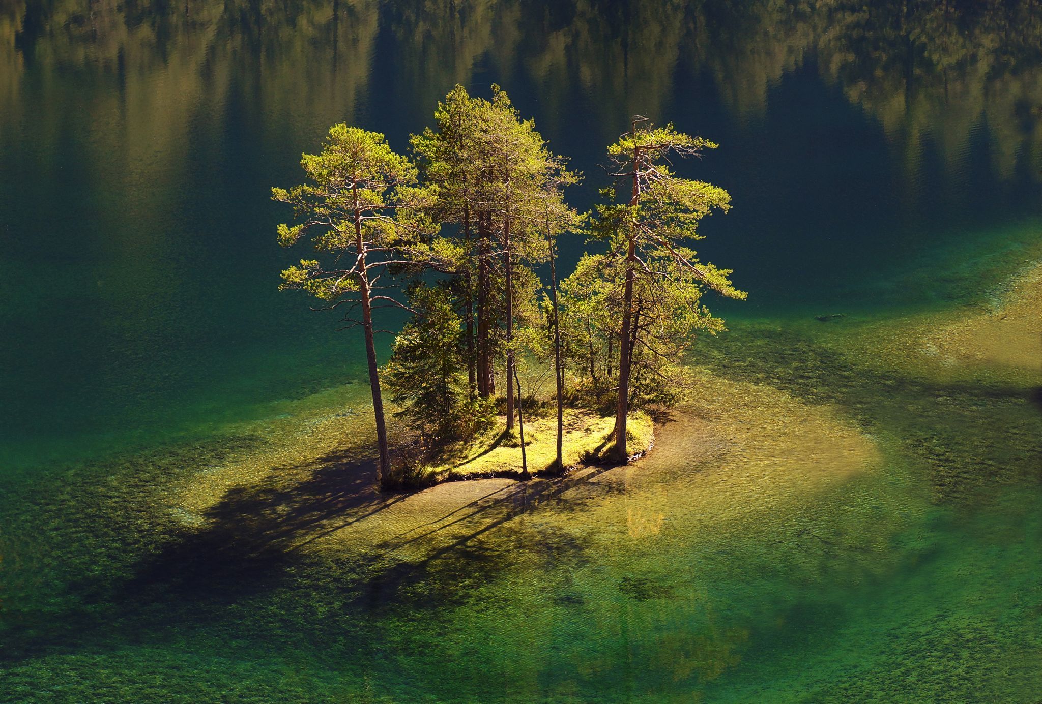 Fernstein, Tyrol, Island in a Mountain Lake, Austria