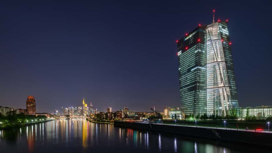 ECB from Deutschherrn Bridge, Frankfurt am Main