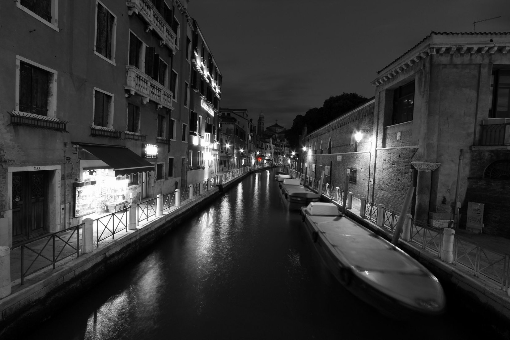 Grand Canal, B&W, Italy