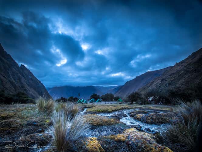 Inka Trail Camp site at dawn