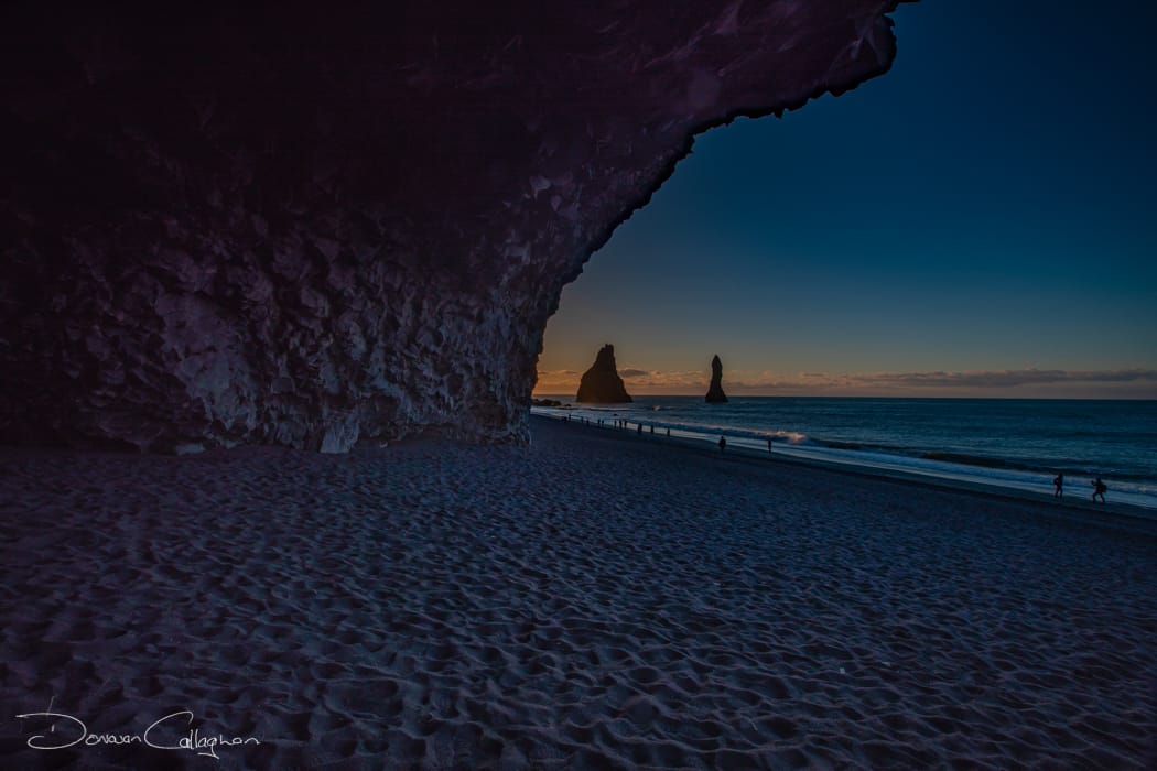 Kirkjufjara beach sunrise with stacks, Iceland