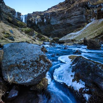 Kvernufoss walk to waterfall, Iceland