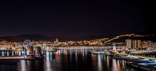 Malaga At Night From Cruise