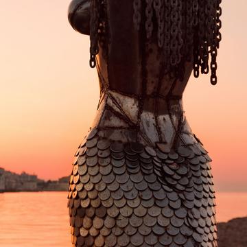 Mermaid Statue on Spetses Island, Greece