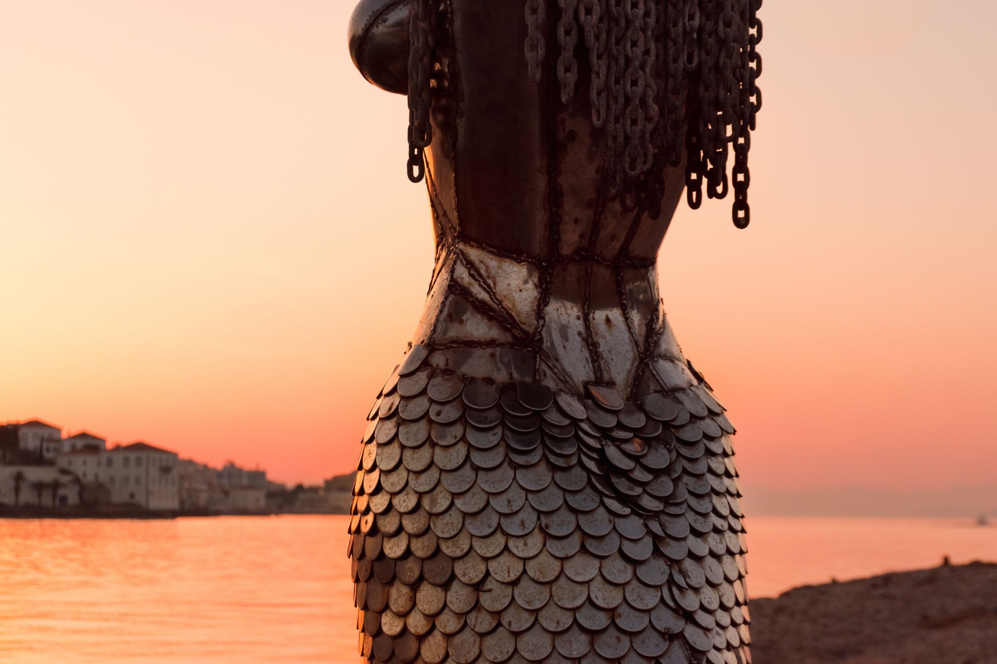 Mermaid Statue on Spetses Island, Greece