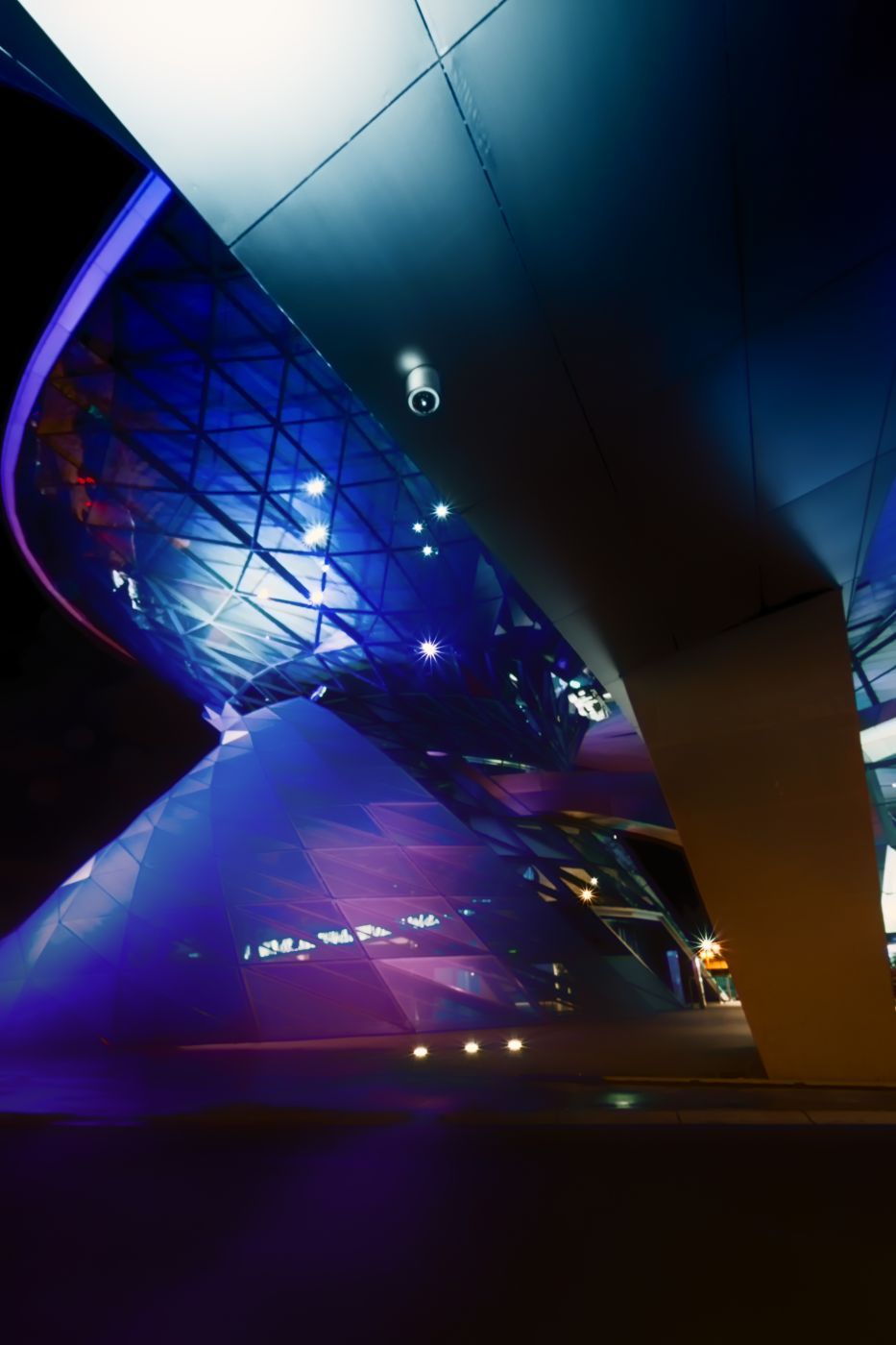 Munich at night, BWM Museum, Germany