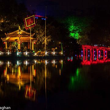 Ngoc Son Temple at night, Vietnam