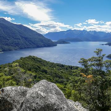 Panorama from Monument Hill, Lake Manapouri, New Zealand, New Zealand