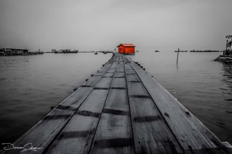 Penang Clan Piers Red building Georgetown