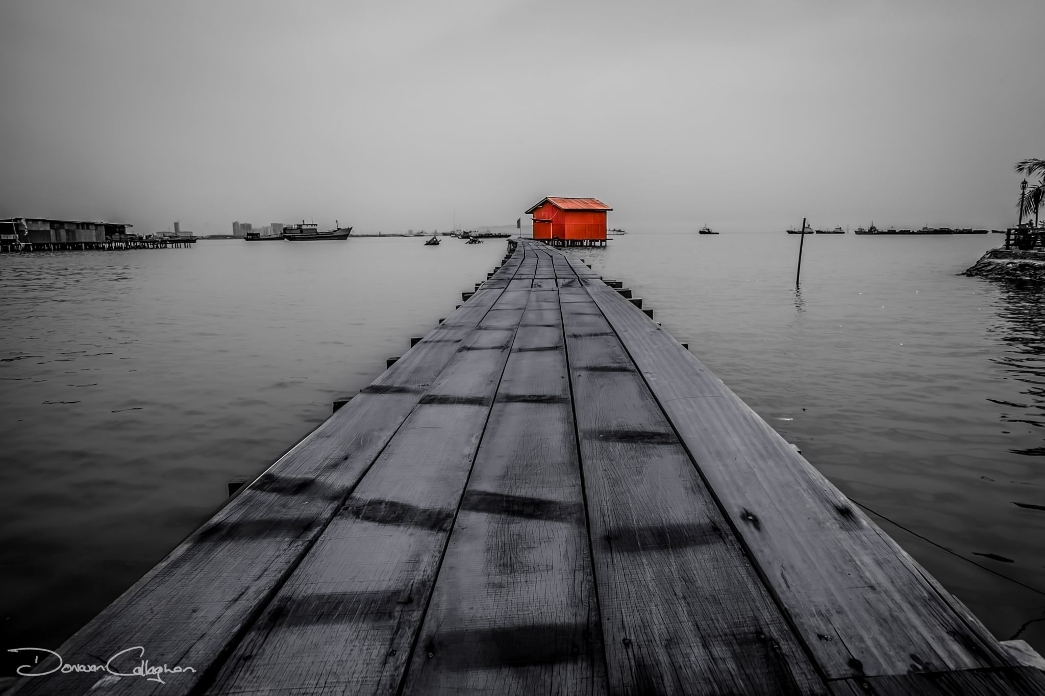 Penang Clan Piers Red building Georgetown, Malaysia