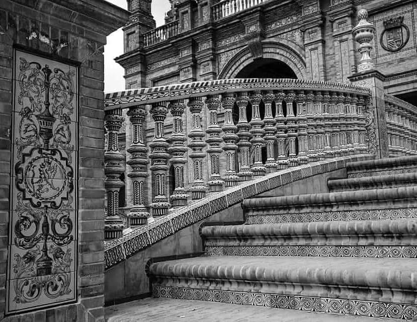 Plaza de España, B&W, Spain