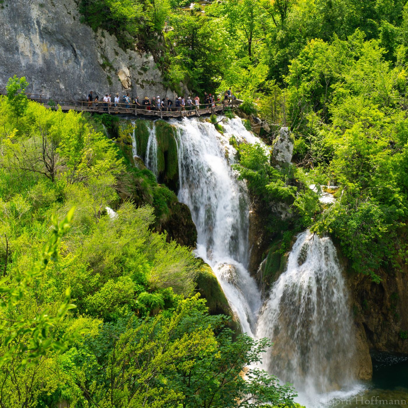 Plitvice National Park, Lower Lakes Waterfall Overview, Croatia