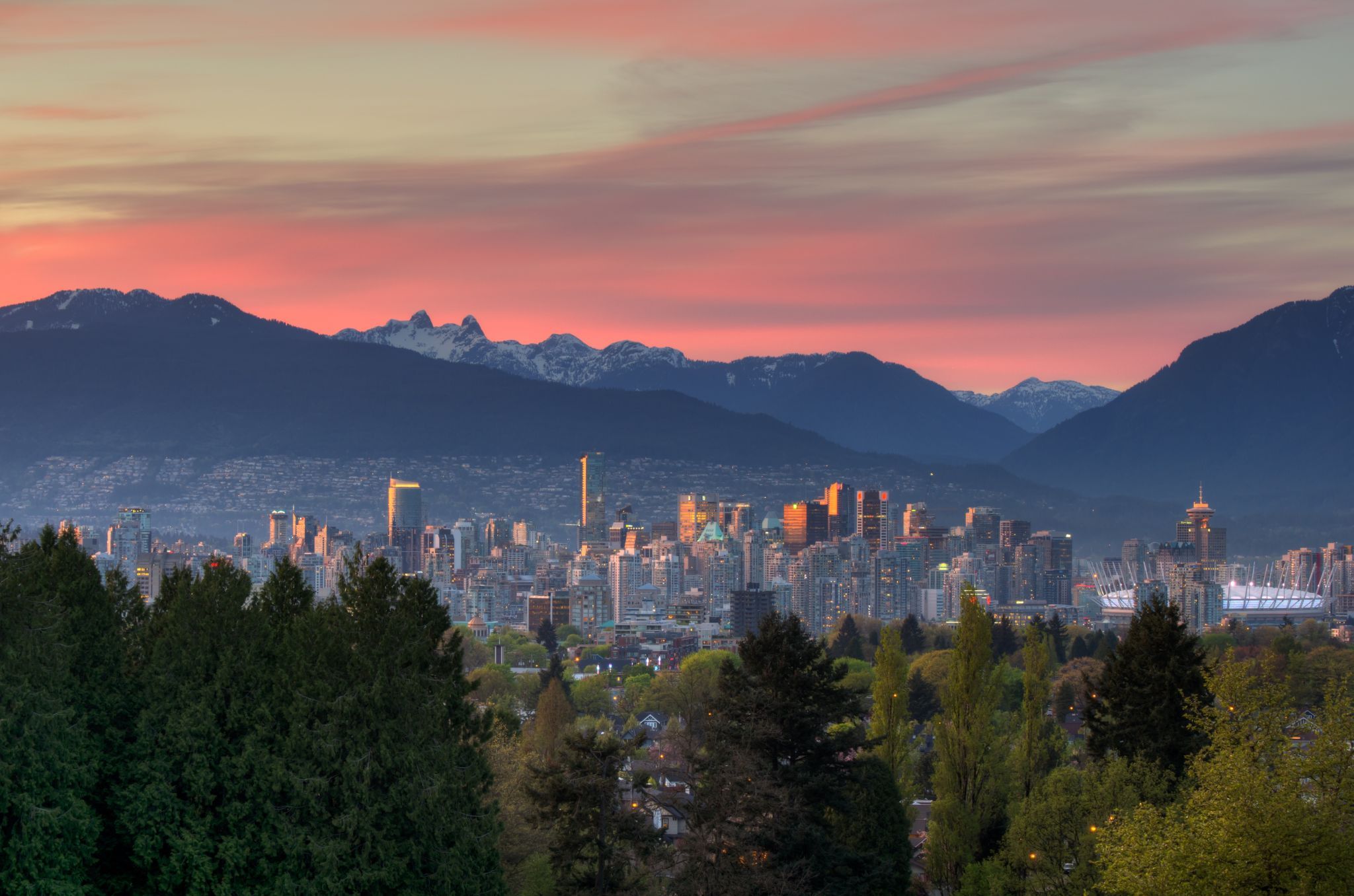 Skyline from Queen Elizabeth Park, Vancouver, Canada