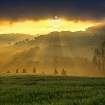 Sunrise over Val d'Orcia, Italy