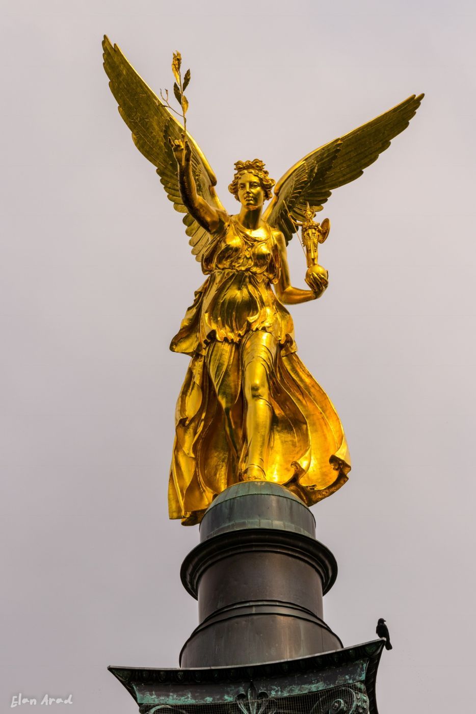 The Supermoon at the Friedensengel, Munich, Germany