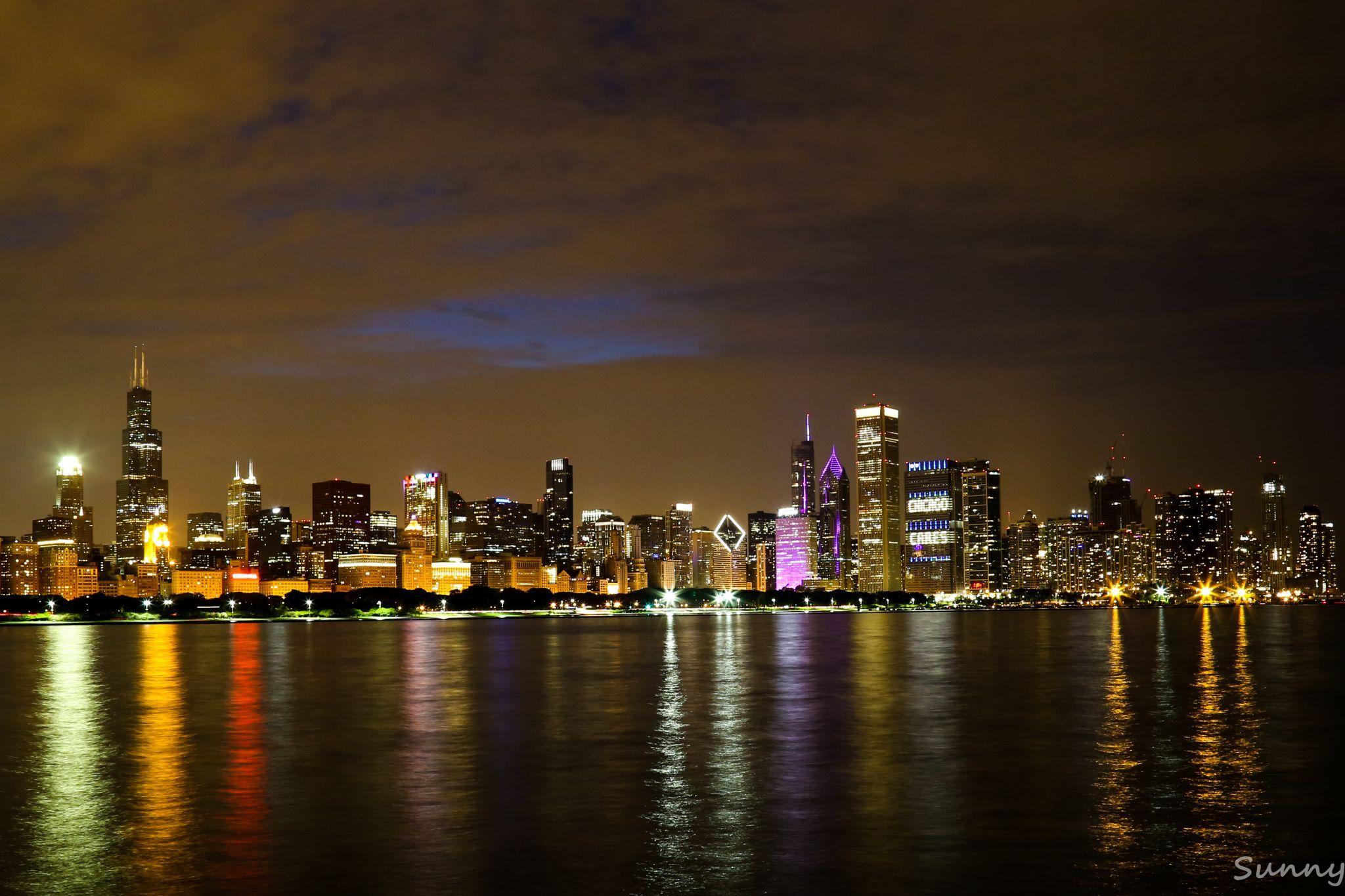 Skyline of Chicago from Adler Planetarium, USA