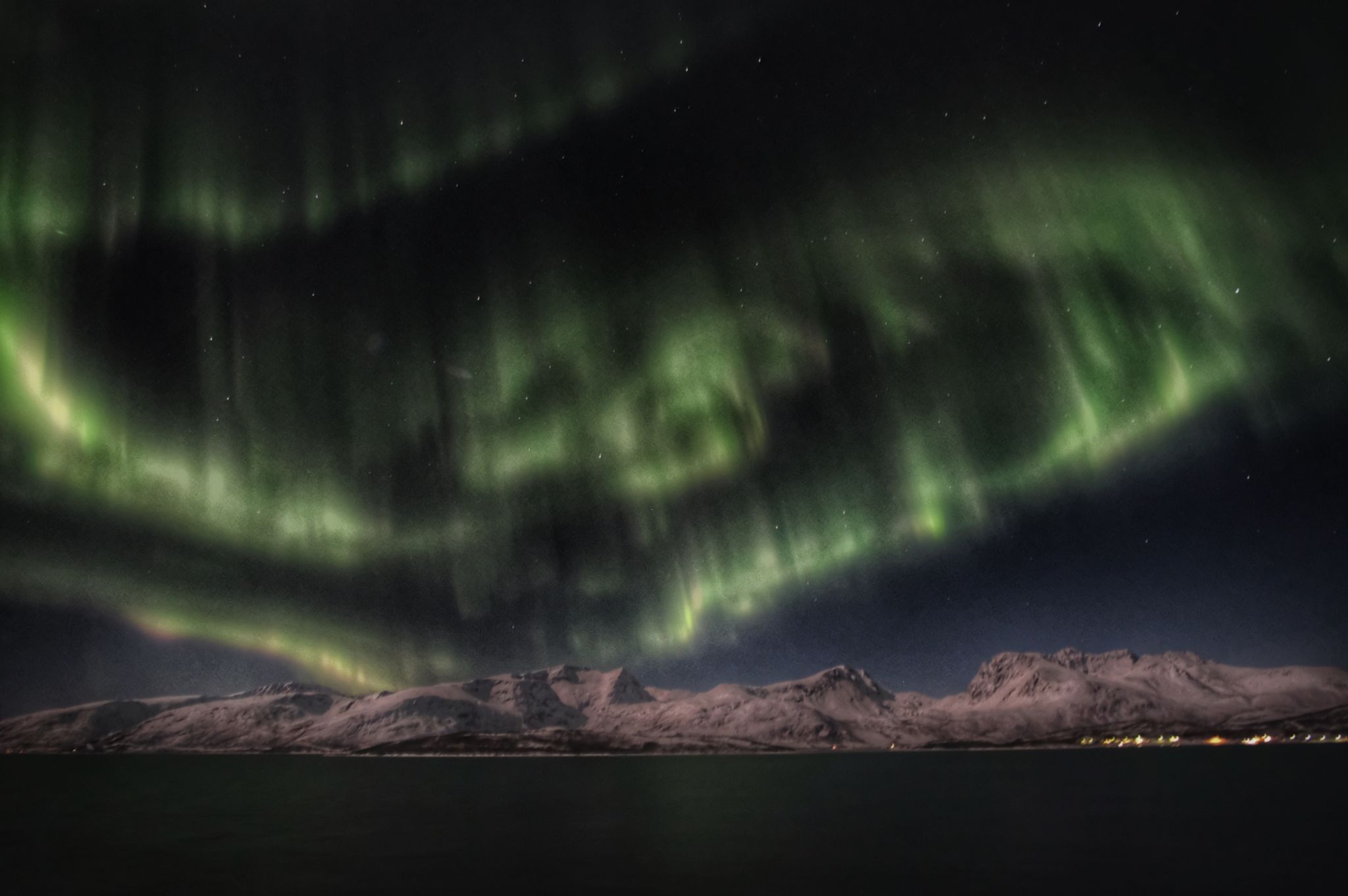 Aurora borealis, Myrland, Norway