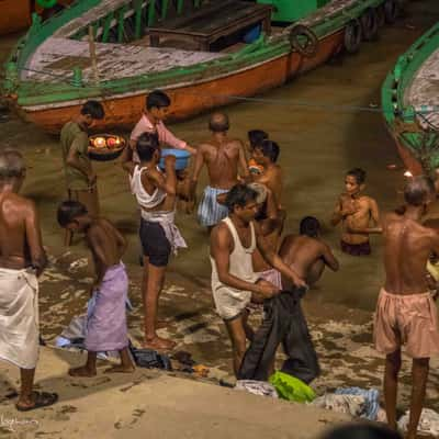 Bathing on the Ganges India, India