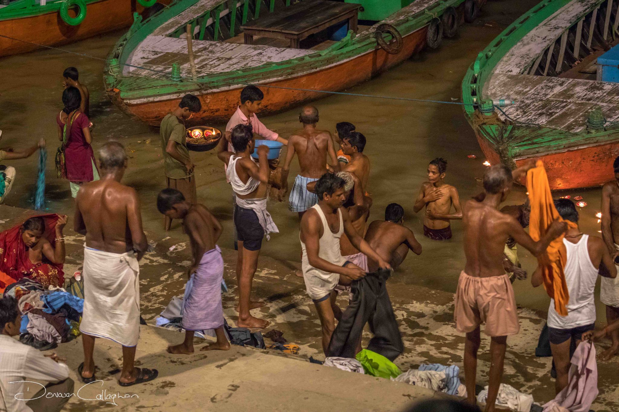 Bathing on the Ganges India, India