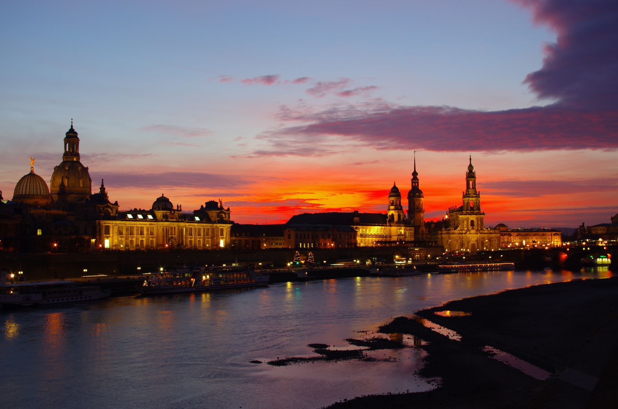 View over Dresden from Carolabrücke, Germany