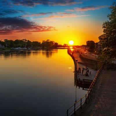 Deventer quay and city, Netherlands