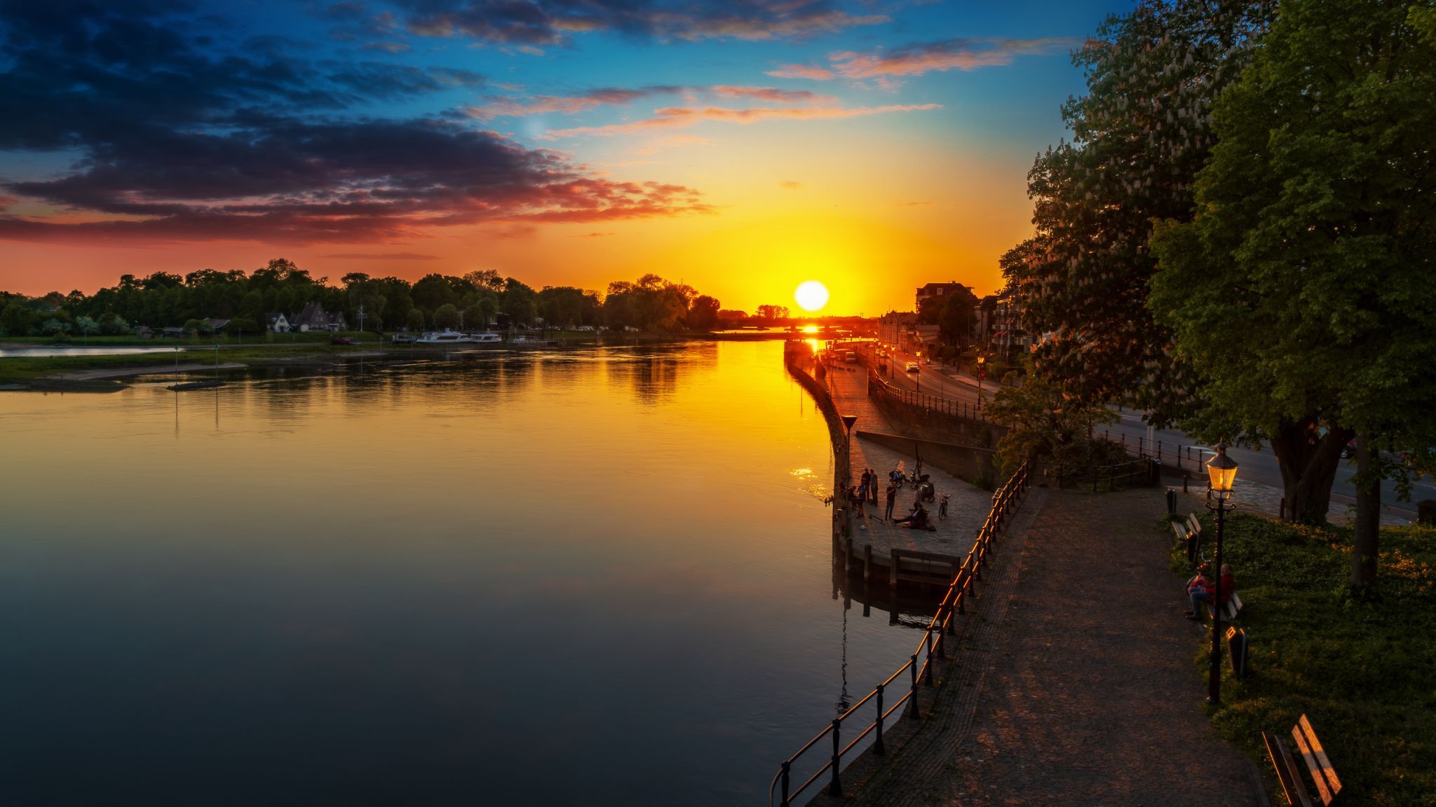 Deventer quay and city, Netherlands