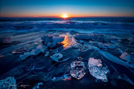 Diamond Beach Sunrise (Jokulsarlon Beach) Iceland