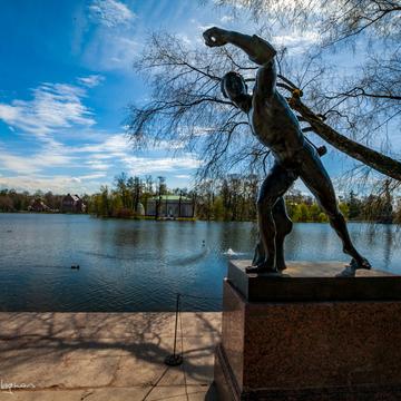 Discus thrower statue in Catherine park, Tsarskoye Selo, Russian Federation
