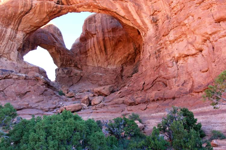 Double arch at Arches National Park in Utah USA