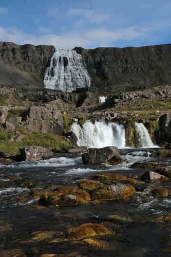 Dynjandi Waterfall from a distance