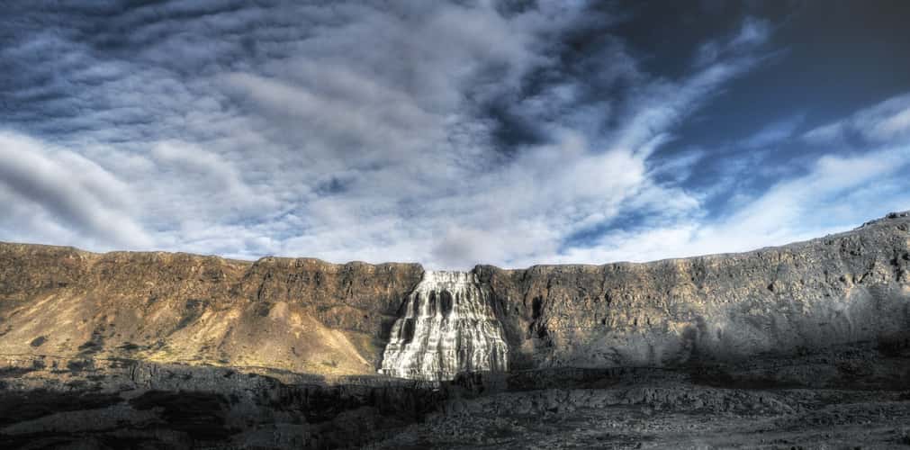 Dynjandi Waterfall from a distance