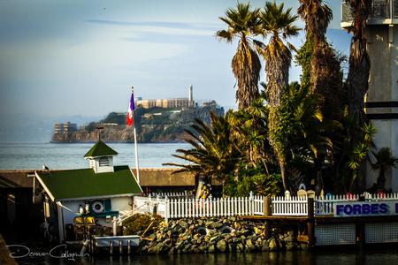 Forbes Island Restaurant with Alcatraz San Francisco