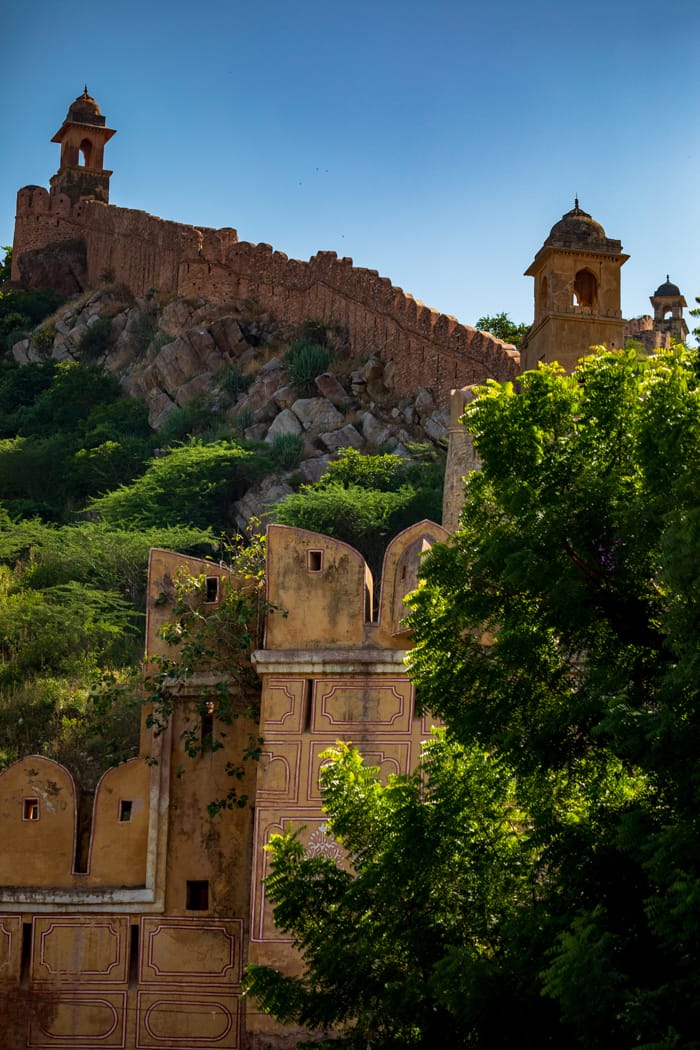Fortification near the Amber Fort Jaipur, India