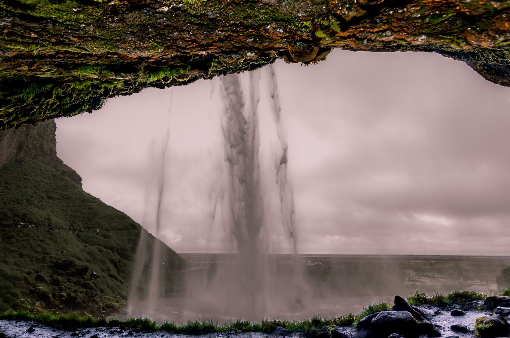 Behind the Seljalandsfoss, Iceland