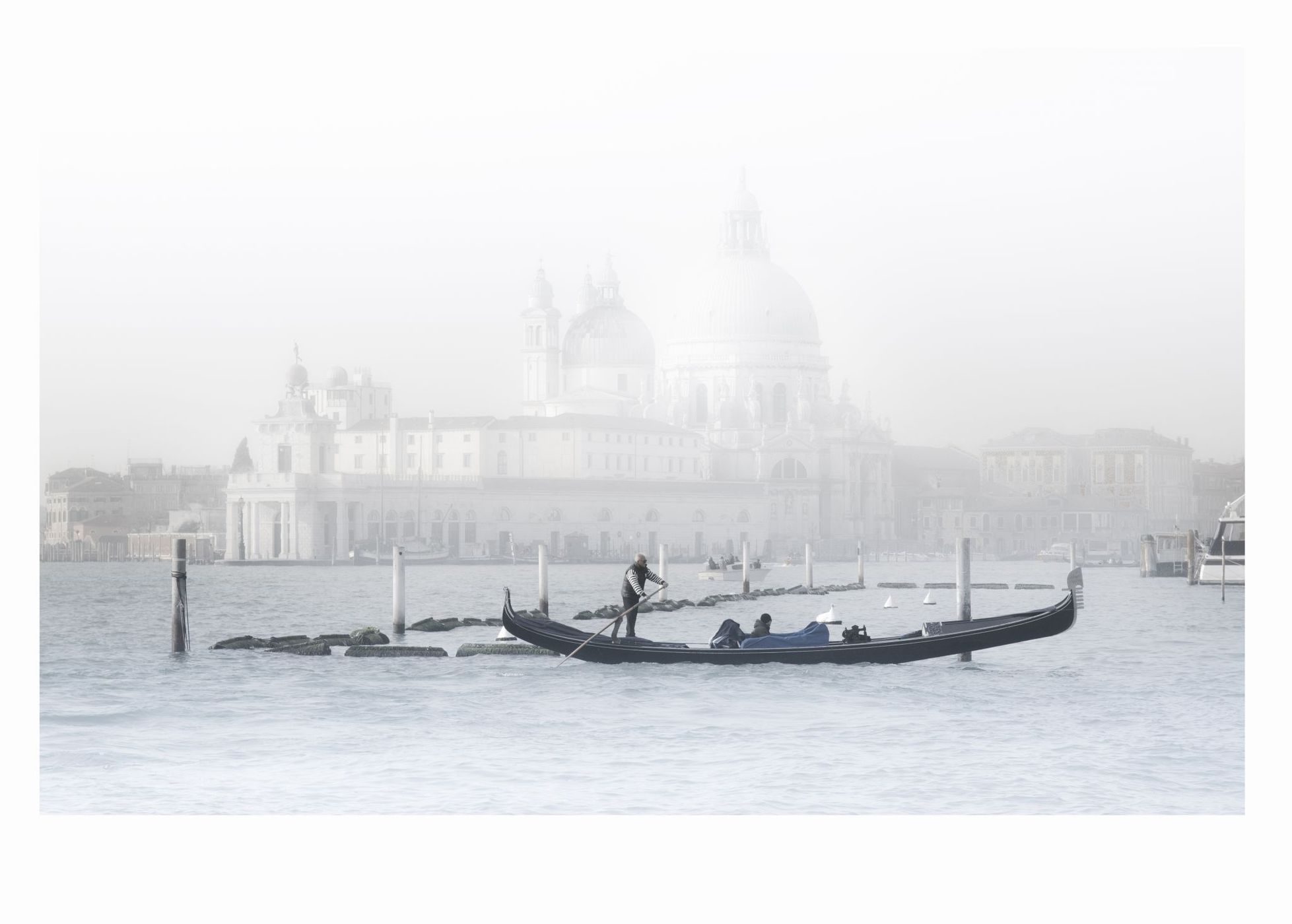 Moving Gondolas at Grand Canal, Venice, Italy