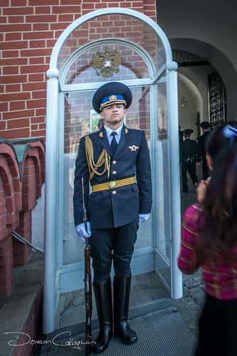 Guard at the entrance to the Kremlin Moscow
