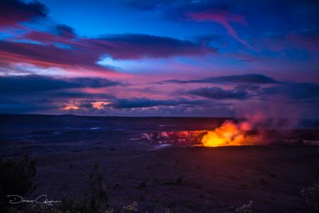 Halemaumau Crater Kilauea Calderat Sunrise Big Island Hawaii