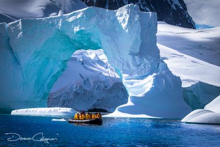 Iceberg zodiac ride Port Lockroy Antarctica