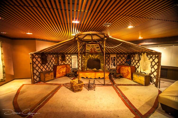 Inside a traditional yurt Mongolia