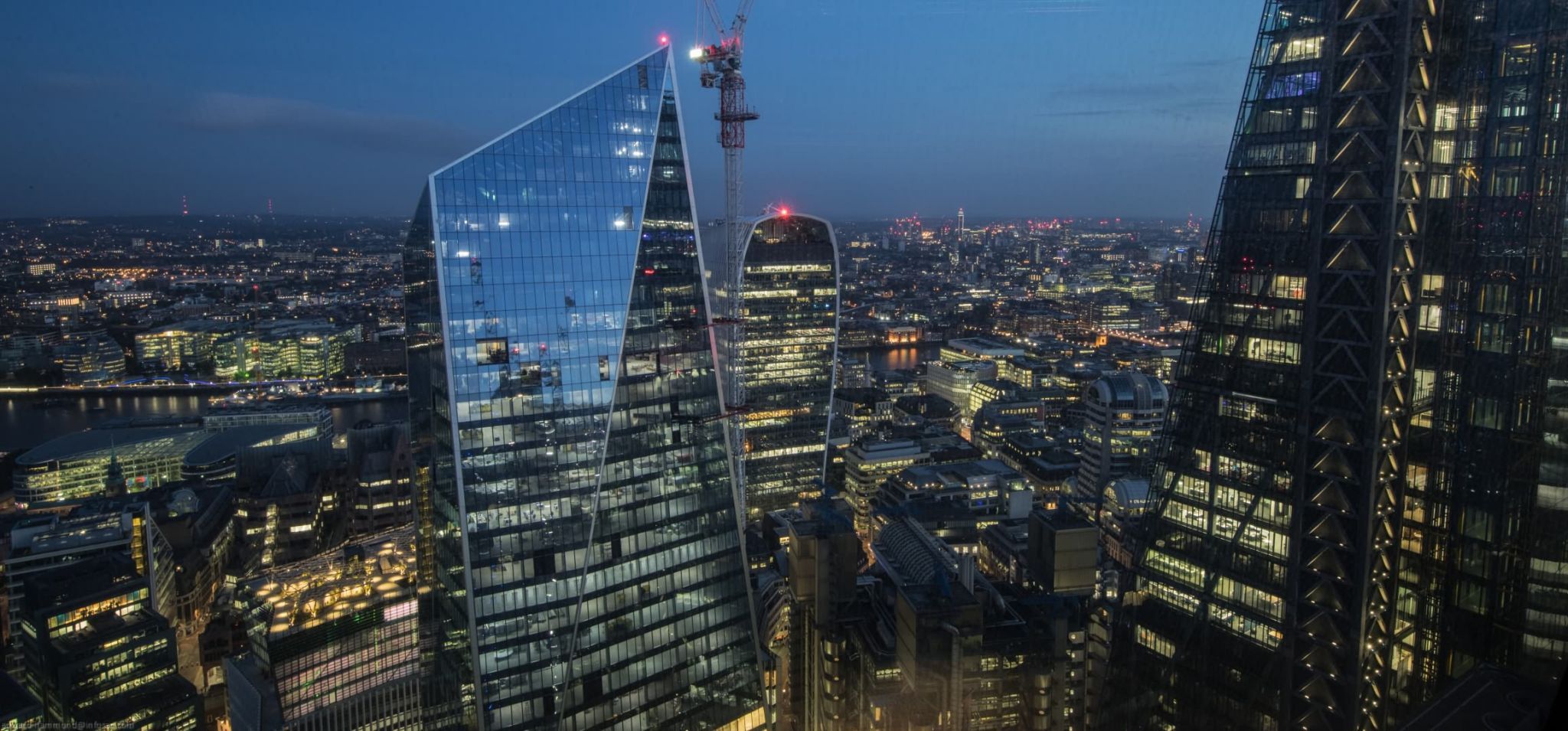 Views from the Gherkin, London City, United Kingdom