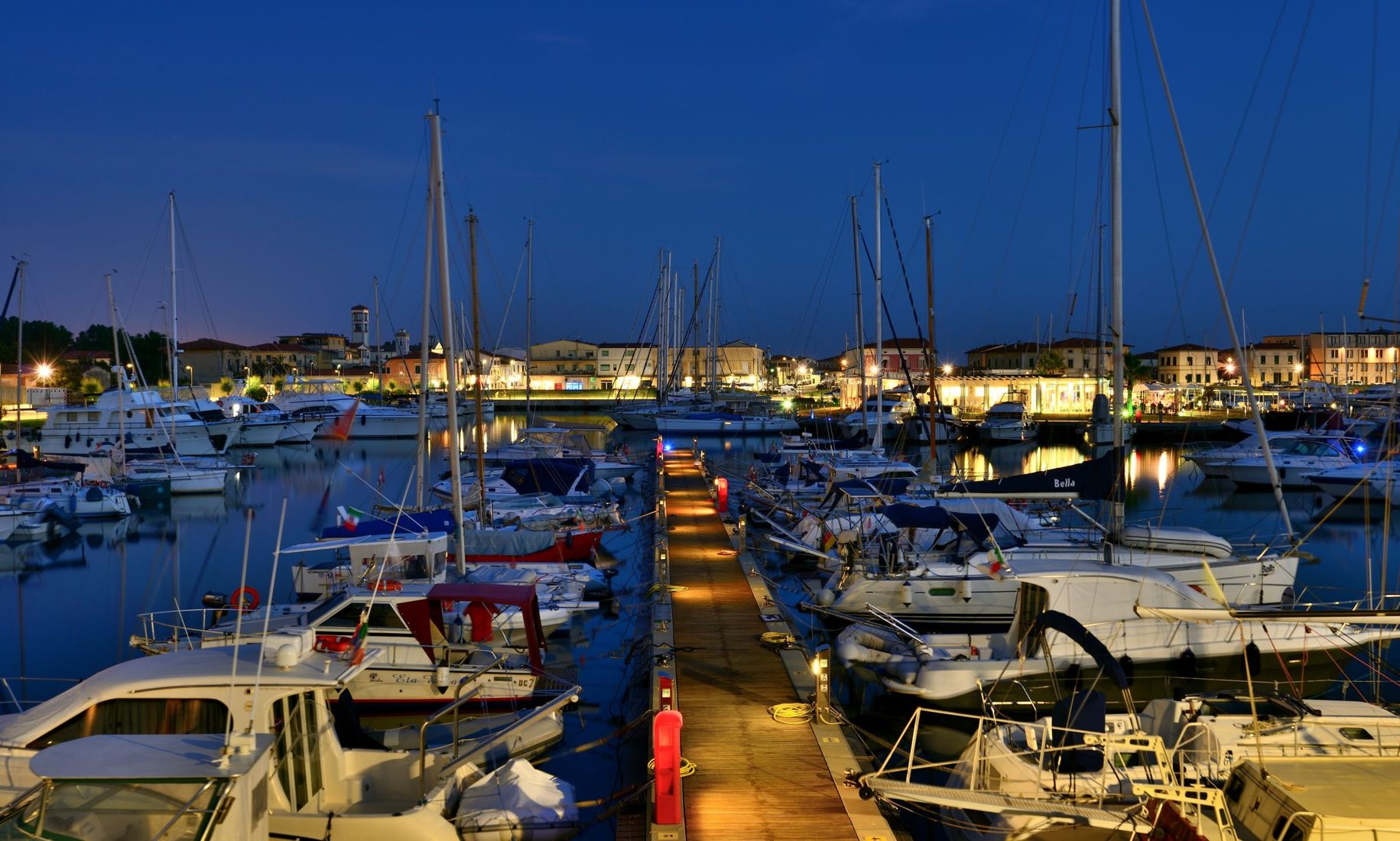 Marina di Pisa at night, Italy